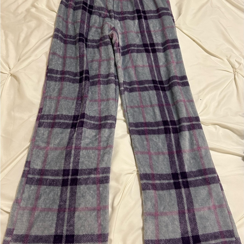 Laura Scott Gray and Purple Plaid Pants